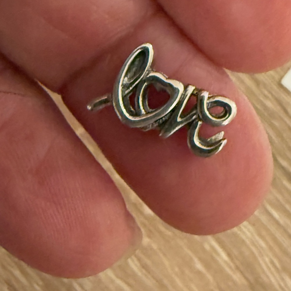 Silver Love Script Ring - image 2